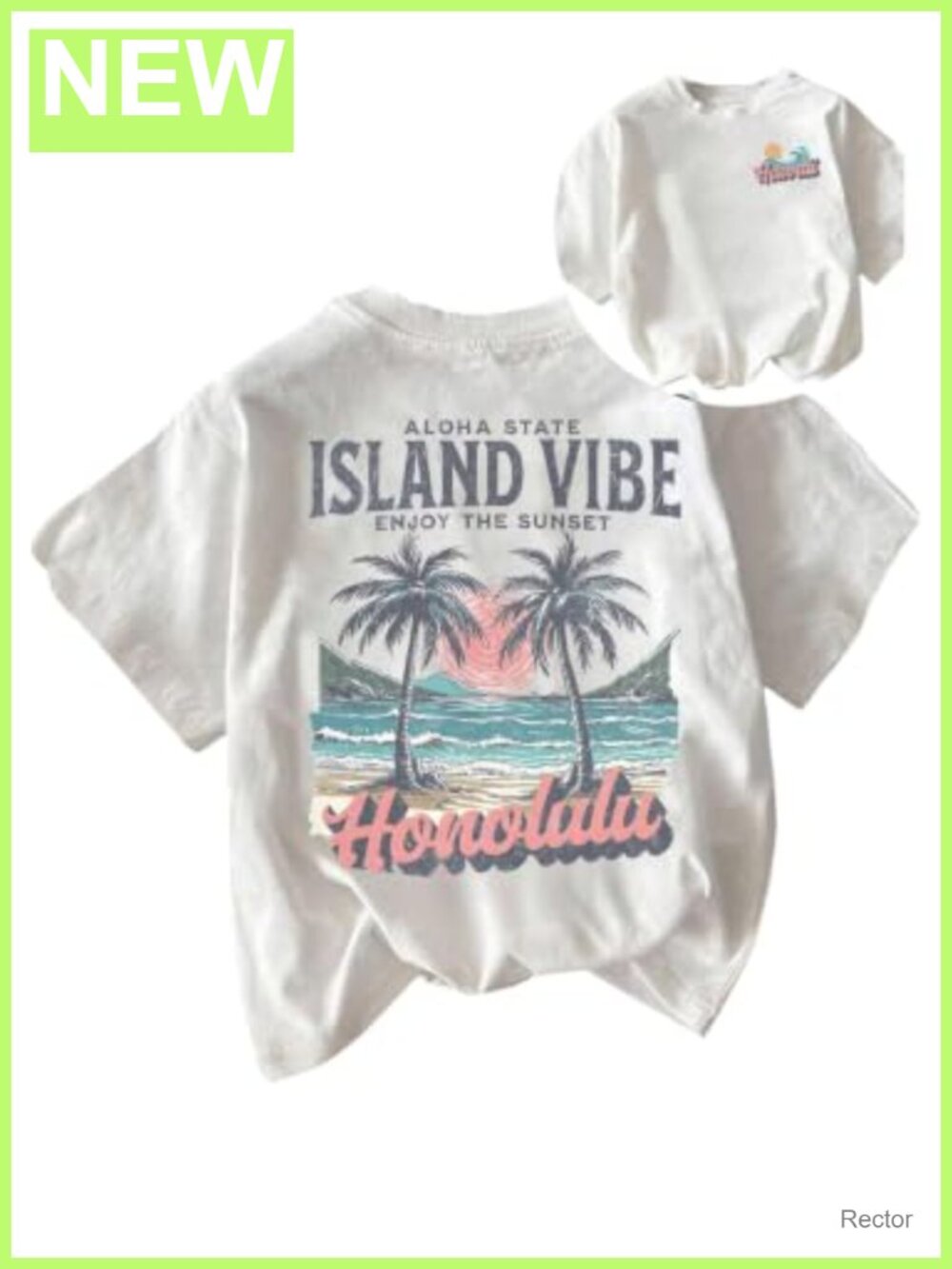 Women's Tropical Graphic Tee Hawaiian Beach T-Shirt Loose Fit Short Sleeve